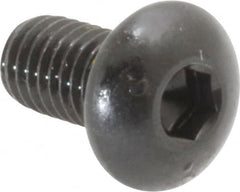 Made in USA - #10-32 UNF Hex Socket Drive, Button Screw - Alloy Steel, Black Oxide Finish, Fully Threaded, 3/8" Length Under Head - Americas Industrial Supply