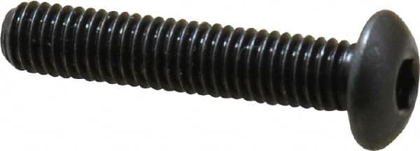 Made in USA - #10-32 UNF Hex Socket Drive, Button Screw - Alloy Steel, Black Oxide Finish, Fully Threaded, 1" Length Under Head - Americas Industrial Supply
