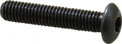 Made in USA - #10-32 UNF Hex Socket Drive, Button Screw - Alloy Steel, Black Oxide Finish, Fully Threaded, 1" Length Under Head - Americas Industrial Supply