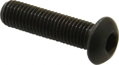 Made in USA - 1/4-28 UNF Hex Socket Drive, Button Screw - Alloy Steel, Black Oxide Finish, Fully Threaded, 1" Length Under Head - Americas Industrial Supply