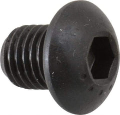 Made in USA - 5/16-24 UNF Hex Socket Drive, Button Screw - Alloy Steel, Black Oxide Finish, Fully Threaded, 3/8" Length Under Head - Americas Industrial Supply