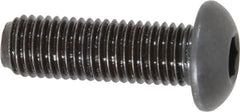 Made in USA - 5/16-24 UNF Hex Socket Drive, Button Screw - Alloy Steel, Black Oxide Finish, Fully Threaded, 1" Length Under Head - Americas Industrial Supply