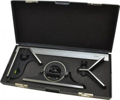 SPI - 4 Piece, 12" Combination Square Set - 1/32 & 1/64" (English/Metric) Graduation, Hardened Steel Blade, Cast Iron Center, Protractor & Square Head - Americas Industrial Supply