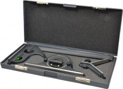 SPI - 4 Piece, 12" Combination Square Set - 1/100, 1/32, 1/50 & 1/64" (16R) Graduation, Hardened Steel Blade, Cast Iron Center, Protractor & Square Head - Americas Industrial Supply