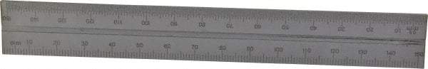 SPI - 6 Inch Long Blade, English and Metric Graduation Combination Square Blade - Baked Enamel Coated, 1/64 and 1/32 Inch Graduation, 0.5 and 1mm Graduation - Americas Industrial Supply