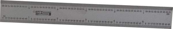 SPI - 6 Inch Long Blade, 16R Graduation Combination Square Blade - Baked Enamel Coated, 1/100, 1/64, 1/50 and 1/32 Inch Graduation - Americas Industrial Supply
