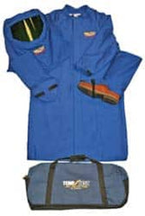 Stanco Safety Products - Size XL, 4 HRC, 7 oz Arc Flash Clothing Kit - 45 cal per Sq cm, Hard Cap & Hood Protection, 15" Leggings & 50" Coat, Includes Gear Bag - Americas Industrial Supply
