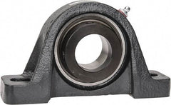 Browning - 1-1/2" ID, 7-1/8" OAL x 4" OAH Pillow Block - 4,467 Lb Static Cap, 7,340 Lb Dyn Cap, 5-3/8" Btw Mnt Hole Ctrs, 2" Base-to-Ctr Ht, Cast Iron - Americas Industrial Supply