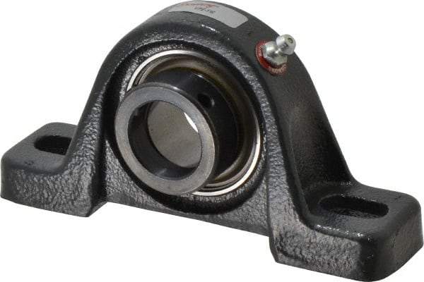 Browning - 1" ID, 5-1/2" OAL x 2-13/16" OAH Pillow Block - 1,651 Lb Static Cap, 2,801 Lb Dyn Cap, 4-1/8" Btw Mnt Hole Ctrs, 1-7/16" Base-to-Ctr Ht, Cast Iron - Americas Industrial Supply
