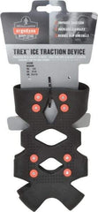 Ergodyne - Size 5-8, (Women's Size 6.5-9.5) Strap-On Cleat - Steel Studs Traction, Black - Americas Industrial Supply