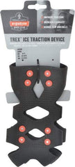 Ergodyne - Size 8-11, (Women's Size 9.5-12.5) Strap-On Cleat - Steel Studs Traction, Black - Americas Industrial Supply