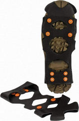 Ergodyne - Size 11-14, (Women's Size 12.5-15.5) Strap-On Cleat - Steel Studs Traction, Black - Americas Industrial Supply