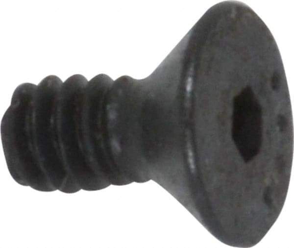 Made in USA - #4-40 UNC Hex Socket Drive, 82° Flat Screw - Alloy Steel, Black Oxide Finish, Fully Threaded, 1/4" OAL - Americas Industrial Supply