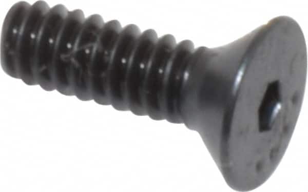 Made in USA - #4-40 UNC Hex Socket Drive, 82° Flat Screw - Alloy Steel, Black Oxide Finish, Fully Threaded, 3/8" OAL - Americas Industrial Supply