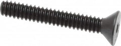 Made in USA - #4-40 UNC Hex Socket Drive, 82° Flat Screw - Alloy Steel, Black Oxide Finish, Fully Threaded, 3/4" OAL - Americas Industrial Supply