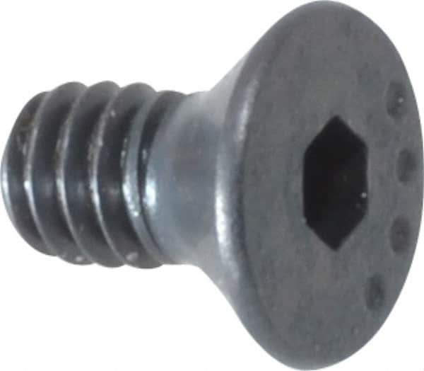 Made in USA - #5-40 UNC Hex Socket Drive, 82° Flat Screw - Alloy Steel, Black Oxide Finish, Fully Threaded, 1/4" OAL - Americas Industrial Supply