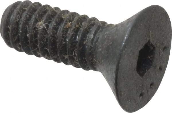 Made in USA - #5-40 UNC Hex Socket Drive, 82° Flat Screw - Alloy Steel, Black Oxide Finish, Fully Threaded, 3/8" OAL - Americas Industrial Supply