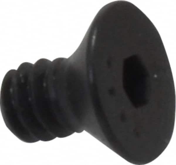 Made in USA - #6-32 UNC Hex Socket Drive, 82° Flat Screw - Alloy Steel, Black Oxide Finish, Fully Threaded, 1/4" OAL - Americas Industrial Supply