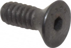 Made in USA - #6-32 UNC Hex Socket Drive, 82° Flat Screw - Alloy Steel, Black Oxide Finish, Fully Threaded, 3/8" OAL - Americas Industrial Supply