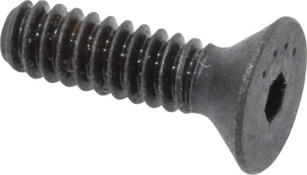 Made in USA - #6-32 UNC Hex Socket Drive, 82° Flat Screw - Alloy Steel, Black Oxide Finish, Fully Threaded, 1/2" OAL - Americas Industrial Supply