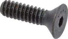 Made in USA - #6-32 UNC Hex Socket Drive, 82° Flat Screw - Alloy Steel, Black Oxide Finish, Fully Threaded, 1/2" OAL - Americas Industrial Supply