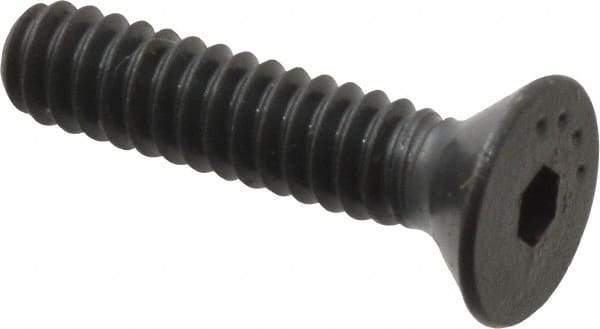 Made in USA - #6-32 UNC Hex Socket Drive, 82° Flat Screw - Alloy Steel, Black Oxide Finish, Fully Threaded, 5/8" OAL - Americas Industrial Supply