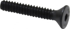 Made in USA - #6-32 UNC Hex Socket Drive, 82° Flat Screw - Alloy Steel, Black Oxide Finish, Fully Threaded, 3/4" OAL - Americas Industrial Supply