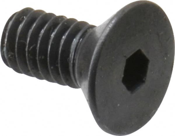 Made in USA - #8-32 UNC Hex Socket Drive, 82° Flat Screw - Alloy Steel, Black Oxide Finish, Fully Threaded, 3/8" OAL - Americas Industrial Supply