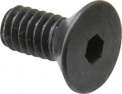 Made in USA - #8-32 UNC Hex Socket Drive, 82° Flat Screw - Alloy Steel, Black Oxide Finish, Fully Threaded, 3/8" OAL - Americas Industrial Supply