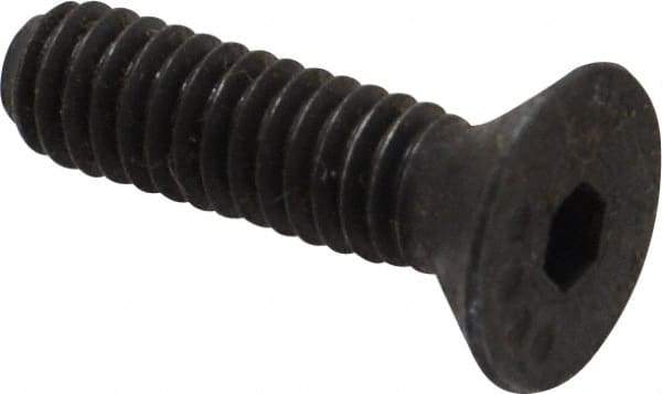 Made in USA - #8-32 UNC Hex Socket Drive, 82° Flat Screw - Alloy Steel, Black Oxide Finish, Fully Threaded, 5/8" OAL - Americas Industrial Supply