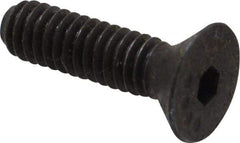 Made in USA - #8-32 UNC Hex Socket Drive, 82° Flat Screw - Alloy Steel, Black Oxide Finish, Fully Threaded, 5/8" OAL - Americas Industrial Supply