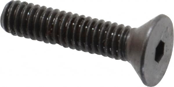Made in USA - #8-32 UNC Hex Socket Drive, 82° Flat Screw - Alloy Steel, Black Oxide Finish, Fully Threaded, 3/4" OAL - Americas Industrial Supply