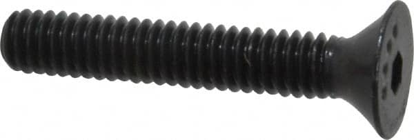 Made in USA - #8-32 UNC Hex Socket Drive, 82° Flat Screw - Alloy Steel, Black Oxide Finish, Fully Threaded, 1" OAL - Americas Industrial Supply