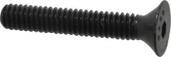 Made in USA - #8-32 UNC Hex Socket Drive, 82° Flat Screw - Alloy Steel, Black Oxide Finish, Fully Threaded, 1" OAL - Americas Industrial Supply
