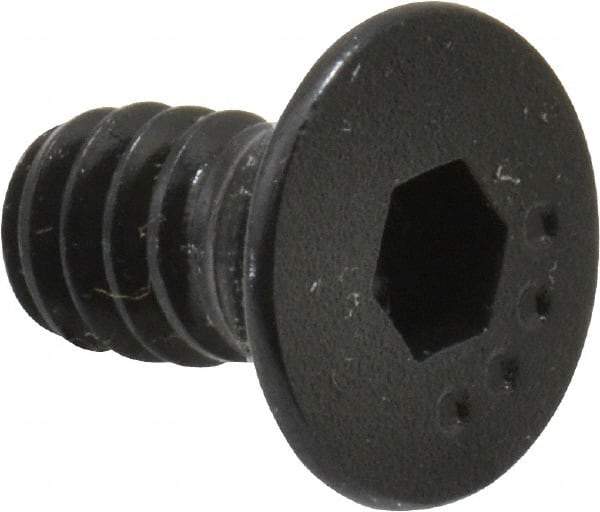 Made in USA - #10-24 UNC Hex Socket Drive, 82° Flat Screw - Alloy Steel, Black Oxide Finish, Fully Threaded, 3/8" OAL - Americas Industrial Supply