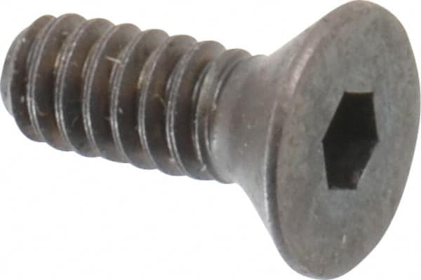 Made in USA - #10-24 UNC Hex Socket Drive, 82° Flat Screw - Alloy Steel, Black Oxide Finish, Fully Threaded, 1/2" OAL - Americas Industrial Supply
