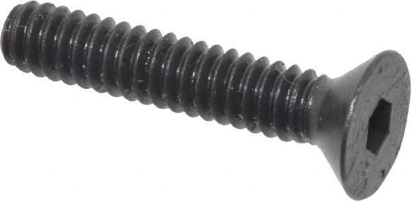 Made in USA - #10-24 UNC Hex Socket Drive, 82° Flat Screw - Alloy Steel, Black Oxide Finish, Fully Threaded, 1" OAL - Americas Industrial Supply