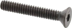 Made in USA - #10-24 UNC Hex Socket Drive, 82° Flat Screw - Alloy Steel, Black Oxide Finish, Fully Threaded, 1-1/4" OAL - Americas Industrial Supply