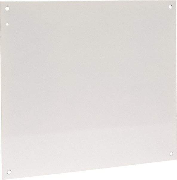 Cooper B-Line - 18-1/2" OAW x 21" OAH Powder Coat Finish Electrical Enclosure Nonperforated Panel - 24" x 20" Box, 14 Gauge Steel, Use with 24206-1/24208-1 - Americas Industrial Supply