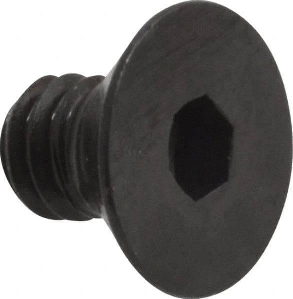 Made in USA - 1/4-20 UNC Hex Socket Drive, 82° Flat Screw - Alloy Steel, Black Oxide Finish, Fully Threaded, 3/8" OAL - Americas Industrial Supply