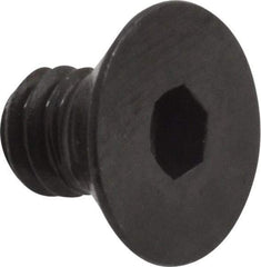 Made in USA - 1/4-20 UNC Hex Socket Drive, 82° Flat Screw - Alloy Steel, Black Oxide Finish, Fully Threaded, 3/8" OAL - Americas Industrial Supply