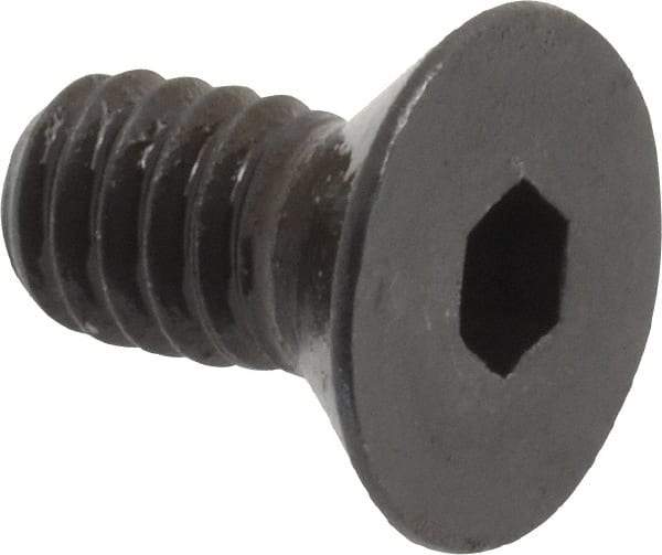 Made in USA - 1/4-20 UNC Hex Socket Drive, 82° Flat Screw - Alloy Steel, Black Oxide Finish, Fully Threaded, 1/2" OAL - Americas Industrial Supply