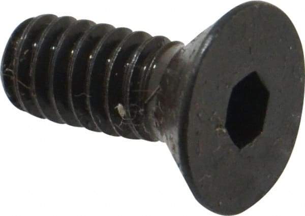 Made in USA - 1/4-20 UNC Hex Socket Drive, 82° Flat Screw - Alloy Steel, Black Oxide Finish, Fully Threaded, 5/8" OAL - Americas Industrial Supply