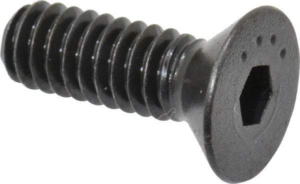 Made in USA - 1/4-20 UNC Hex Socket Drive, 82° Flat Screw - Alloy Steel, Black Oxide Finish, Fully Threaded, 3/4" OAL - Americas Industrial Supply