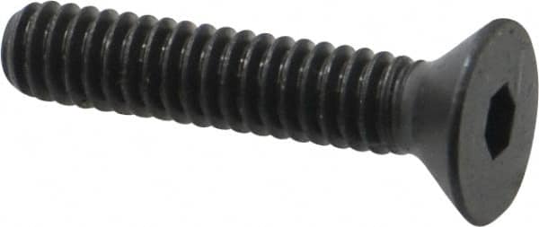 Made in USA - 1/4-20 UNC Hex Socket Drive, 82° Flat Screw - Alloy Steel, Black Oxide Finish, Fully Threaded, 1-1/4" OAL - Americas Industrial Supply