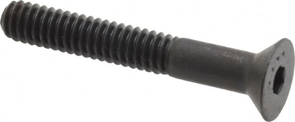 Made in USA - 1/4-20 UNC Hex Socket Drive, 82° Flat Screw - Alloy Steel, Black Oxide Finish, Fully Threaded, 1-3/4" OAL - Americas Industrial Supply