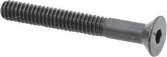 Made in USA - 1/4-20 UNC Hex Socket Drive, 82° Flat Screw - Alloy Steel, Black Oxide Finish, Partially Threaded, 2" OAL - Americas Industrial Supply
