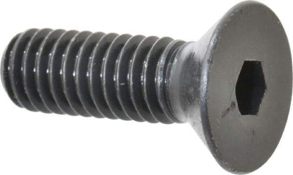 Made in USA - 5/16-18 UNC Hex Socket Drive, 82° Flat Screw - Alloy Steel, Black Oxide Finish, Fully Threaded, 1" OAL - Americas Industrial Supply