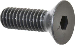 Made in USA - 5/16-18 UNC Hex Socket Drive, 82° Flat Screw - Alloy Steel, Black Oxide Finish, Fully Threaded, 1" OAL - Americas Industrial Supply