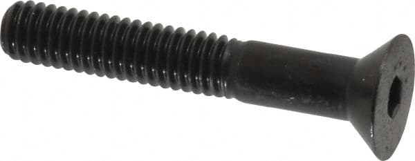 Made in USA - 5/16-18 UNC Hex Socket Drive, 82° Flat Screw - Alloy Steel, Black Oxide Finish, Fully Threaded, 2" OAL - Americas Industrial Supply